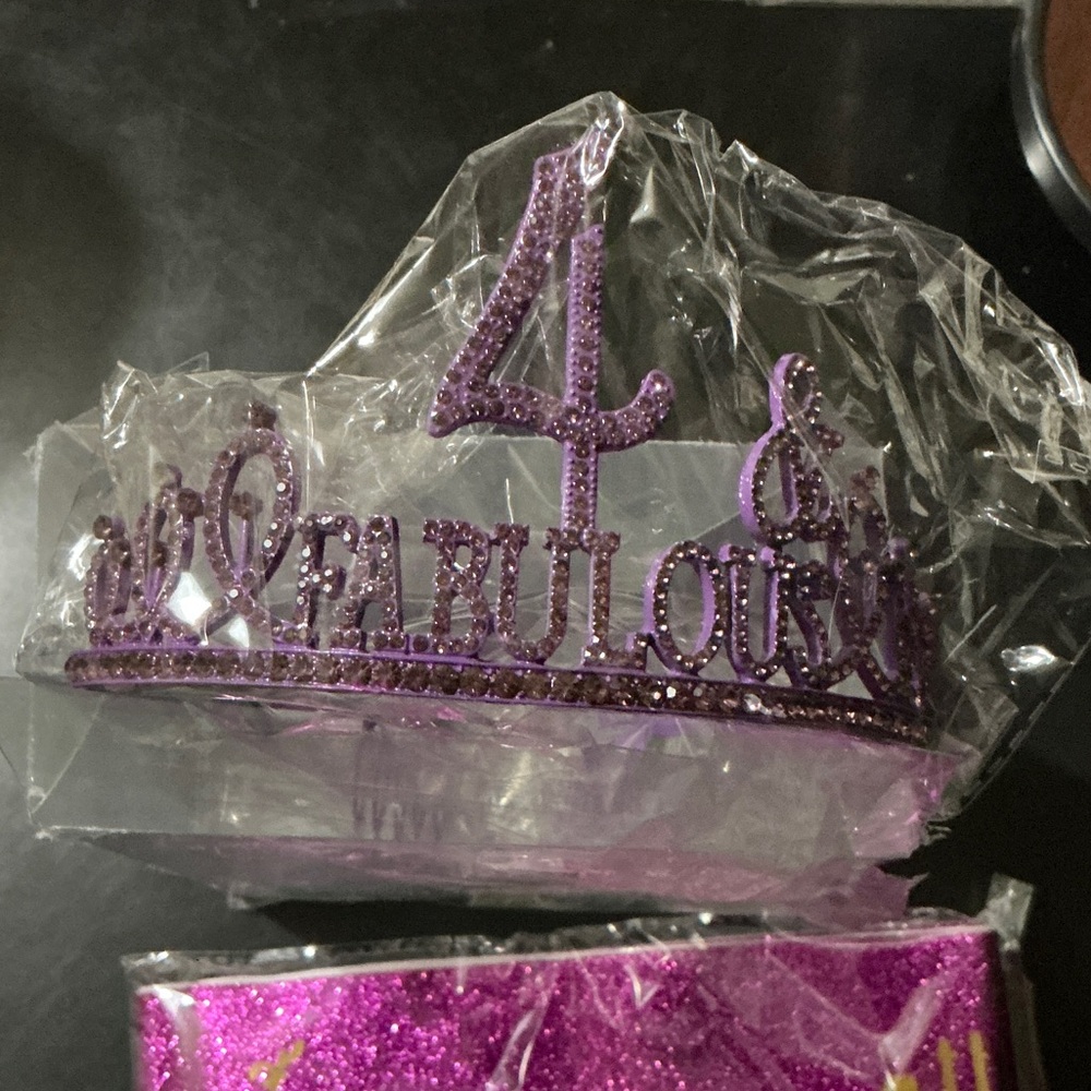 Purple Glitter 4 & Fabulous Tiara and sash